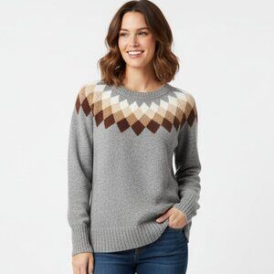 St John's Bay Fair Isle Sweater Size Small Casual Grandma Classic Preppy 90s